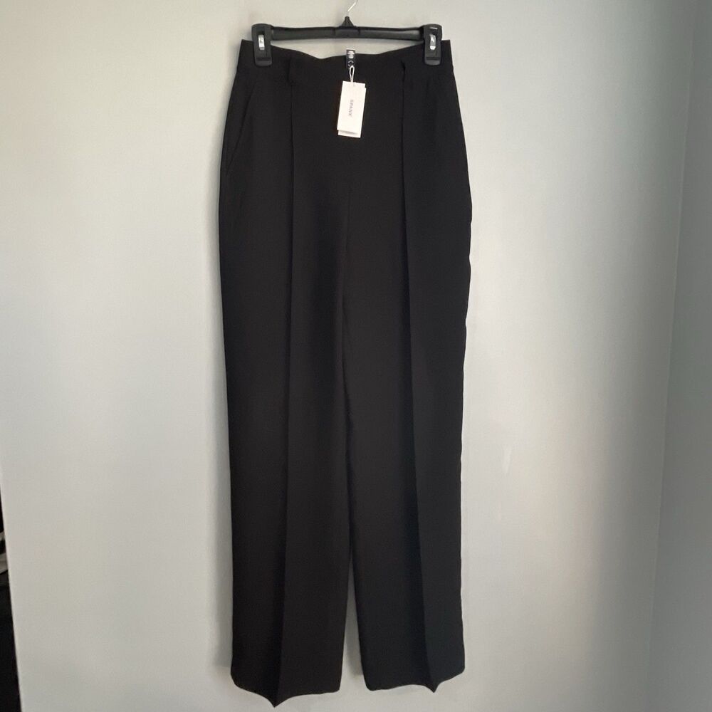 NEW Spanx Crepe Straight Leg Trouser Women's Size S Petite Classic Black Comfort